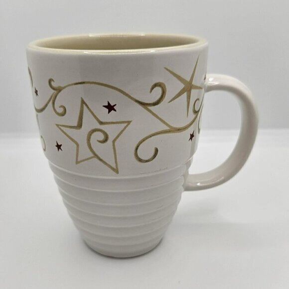 Pfaltzgraff Christmas Holiday Cheer Mug Whimsical Stars 5" tall New Without Tags - Picture 1 of 7